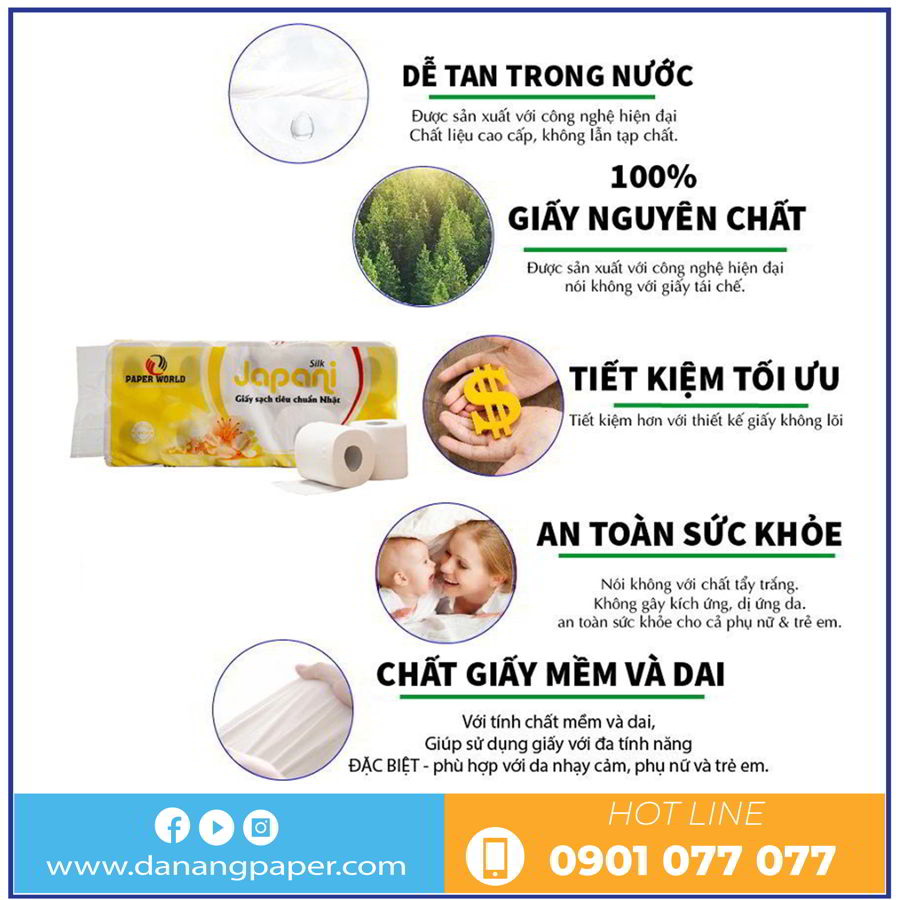 Ưu điểm của giấy vệ sinh cuộn nhỏ JPS10-danangpaper.com