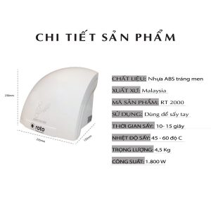 Chi tiết sản phẩm máy sấy tay RT2000