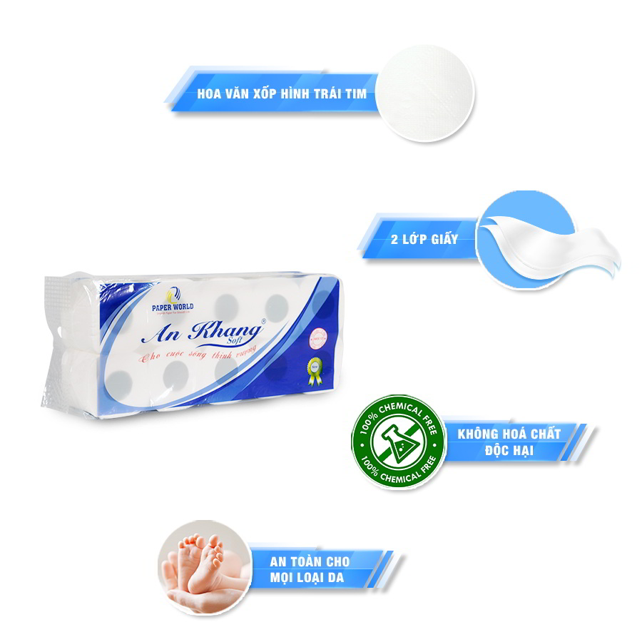 Đặc điểm Giấy vệ sinh cuộn nhỏ An Khang Soft10