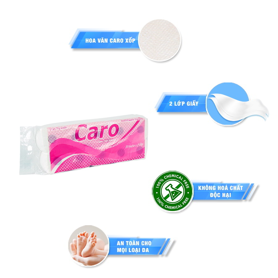 Đặc điểm Giấy vệ sinh cuộn nhỏ Caro10