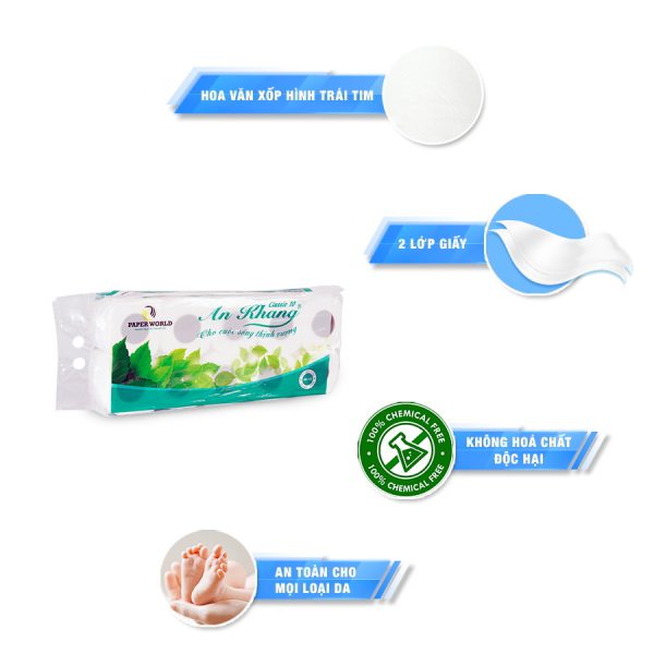 Đặc điểm Giấy vệ sinh cuộn nhỏ An Khang Classic10