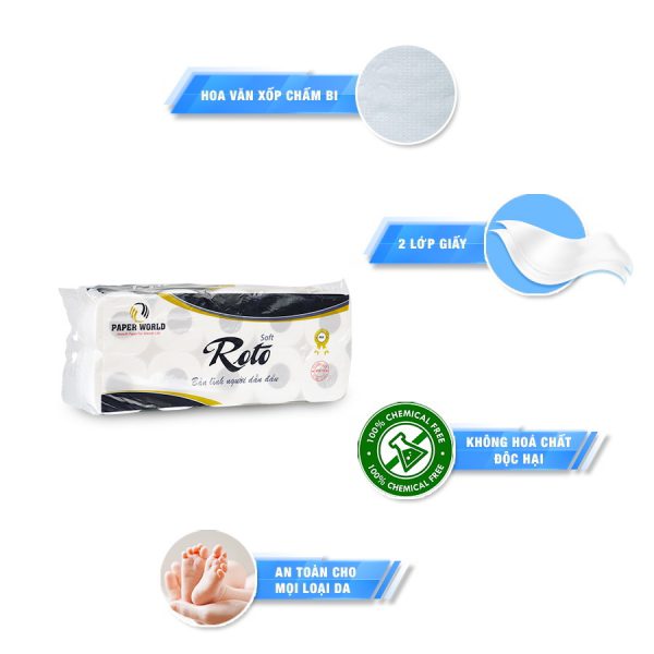 Đặc điểm Giấy vệ sinh cuộn nhỏ cao cấp Roto Soft10