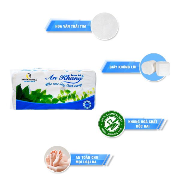 Đặc điểm Giấy vệ sinh cuộn nhỏ không lõi An Khang Inno10