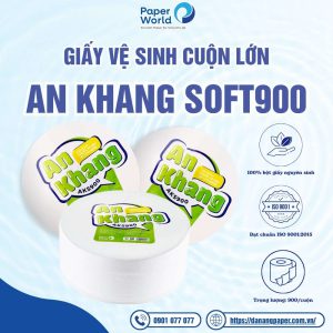 Giấy vệ sinh cuộn lớn An Khang Soft900