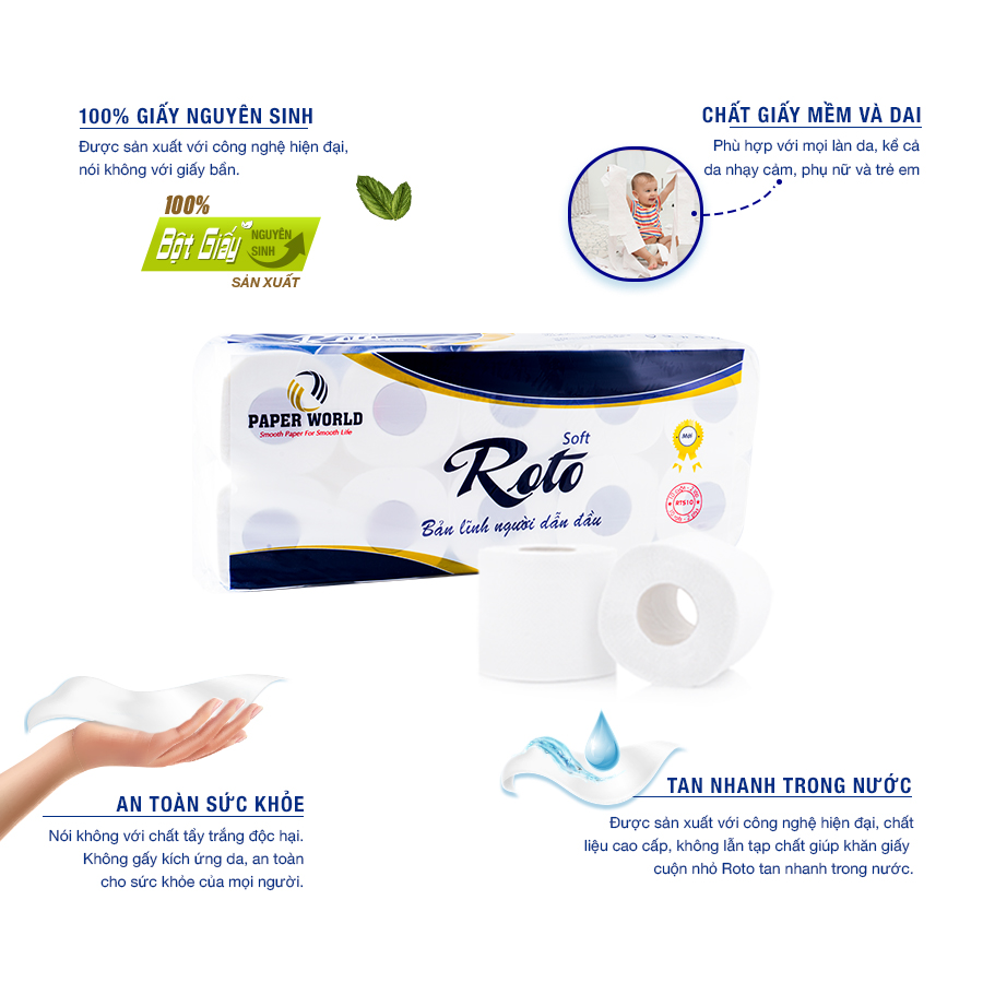 Giấy vệ sinh cuộn nhỏ Roto RTS10
