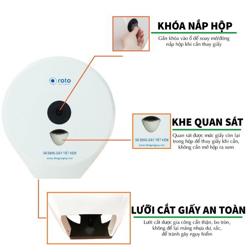 Ưu điểm của hộp đựng giấy cuộn lớn roto3203A-danangpaper.com