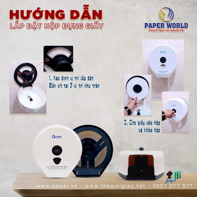 Hộp đựng giấy vệ sinh cuộn lớn RT3203A