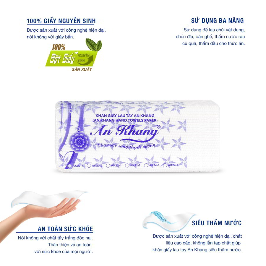 Ưu điểm Khăn giấy lau tay an khang 24-1
