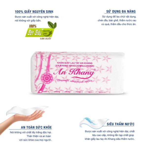 Ưu điểm Khăn giấy lau tay an khang 24-2