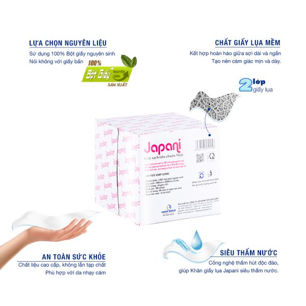 Khăn giấy lụa hộp Japani JPS80