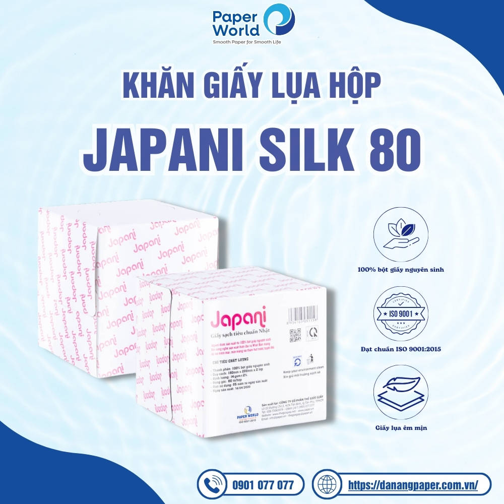 Khăn giấy lụa hộp Japani Silk 80 Khăn giấy lụa hộp Japani Silk 80