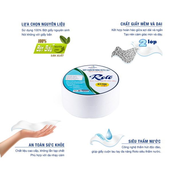 Ưu điểm Giấy cuộn lớn đa năng RT700