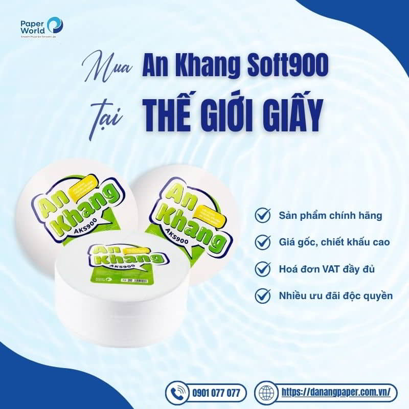 mua giấy vệ sinh công nghiệp An Khang Soft900 tại Thế Giới Giấy