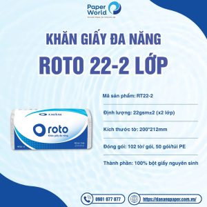Thông tin sản phẩm Khăn giấy đa năng Roto 22-2 lớp