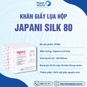 Thông tin sản phẩm Khăn giấy lụa hộp Japani Silk 80