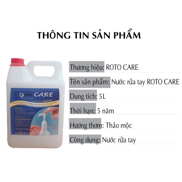 Thông tin xà bông rửa tay roto care500