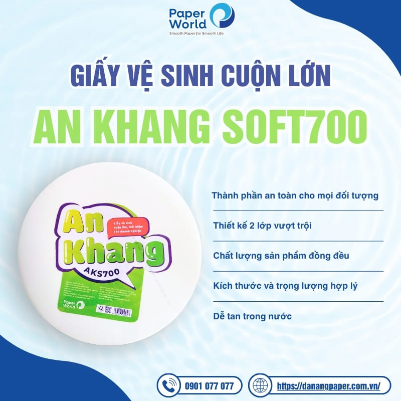 ưu điểm giấy vệ sinh cuộn lớn an khang soft700