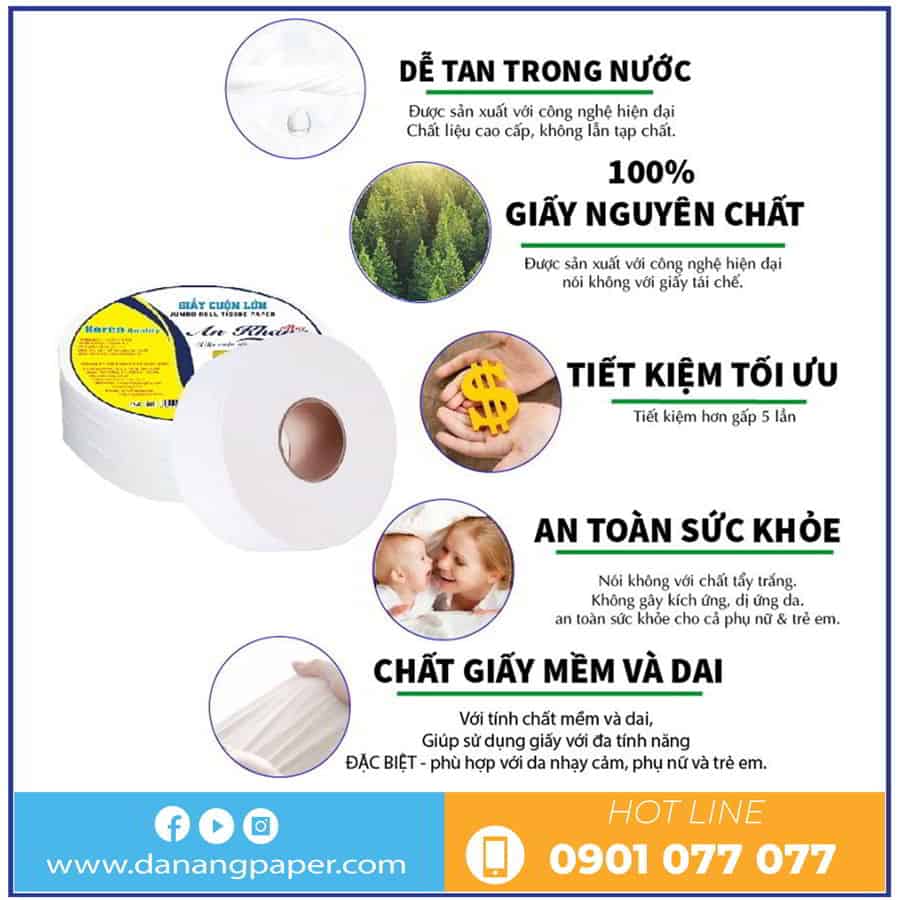 Giấy vệ sinh cuộn lớn AKM330-Danangpaper.com