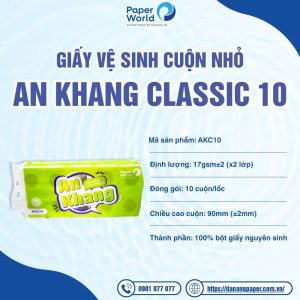 Thông tin sản phẩm Giấy vệ sinh cuộn nhỏ An Khang Classic 10