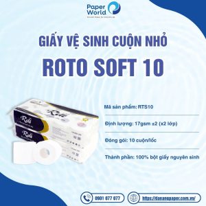 Thông tin sản phẩm Giấy vệ sinh cuộn nhỏ Roto Soft 10