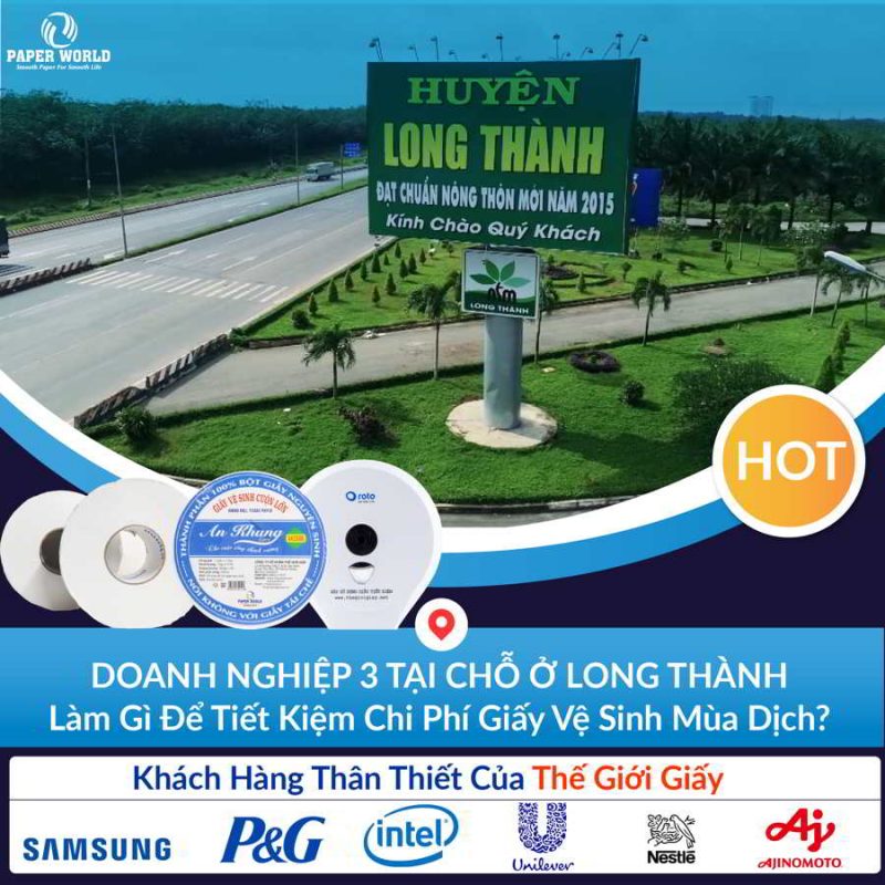 Trợ giá 30% chi phí giấy vệ sinh công nghiệp tại Long Thành