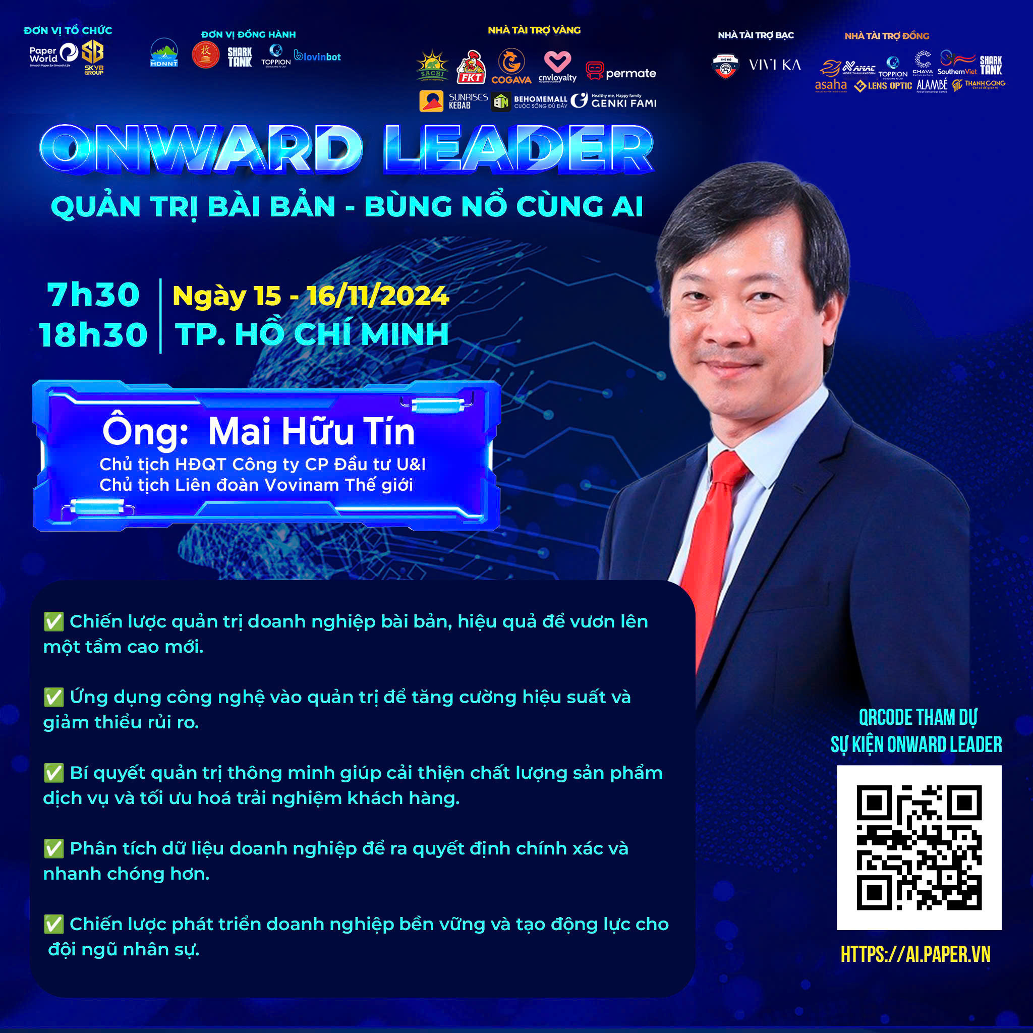 Anh Mai Hữu Tín tại sự kiện Onward Leader