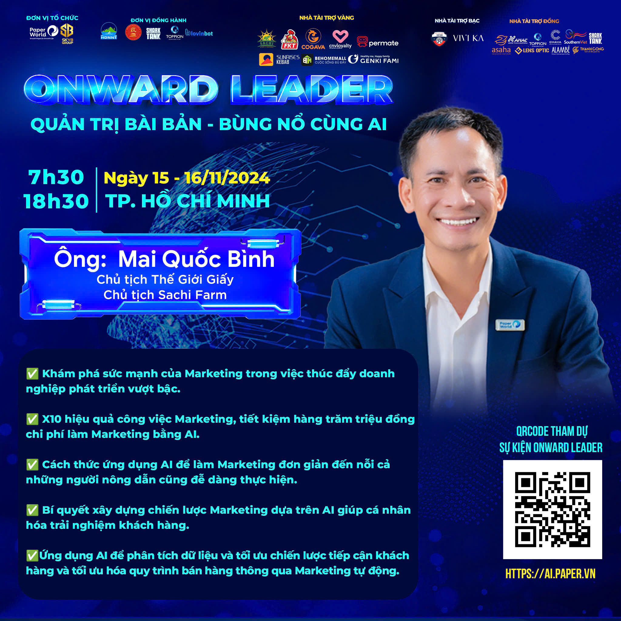 Anh Mai Quốc Bình tại sự kiện Onward Leader