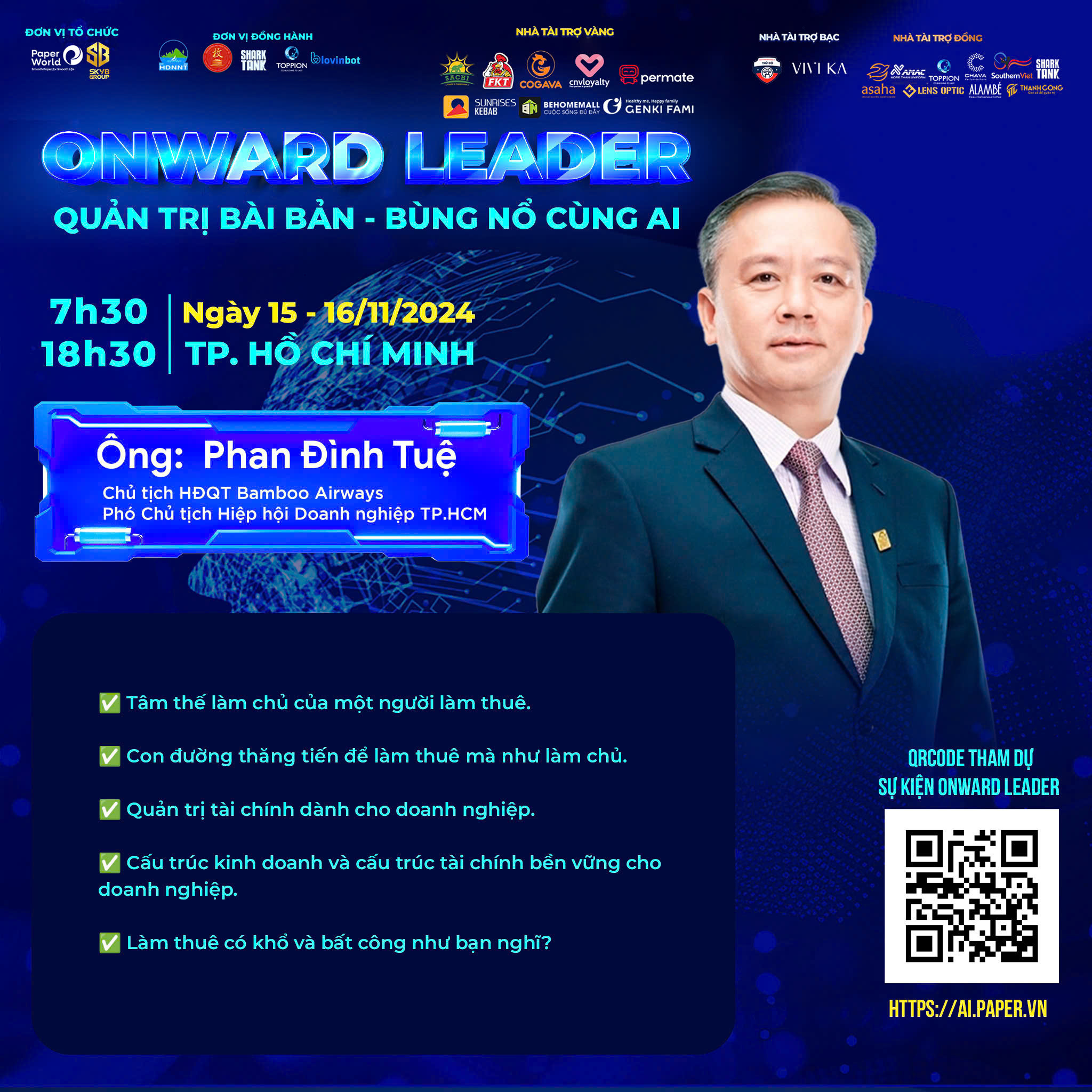 Anh Phan Đình Tuệ tại sự kiện Onward Leader