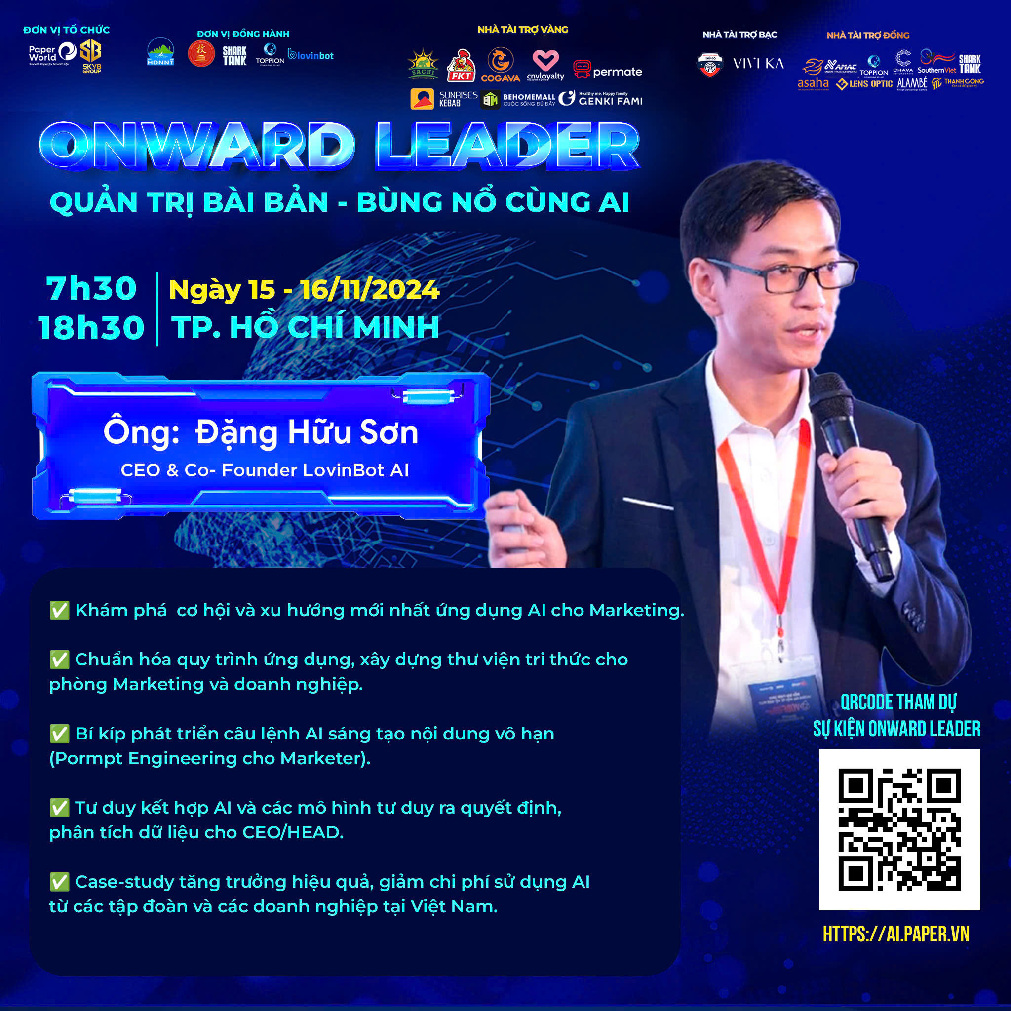 Anh Đặng Hữu Sơn tại sự kiện Onward Leader