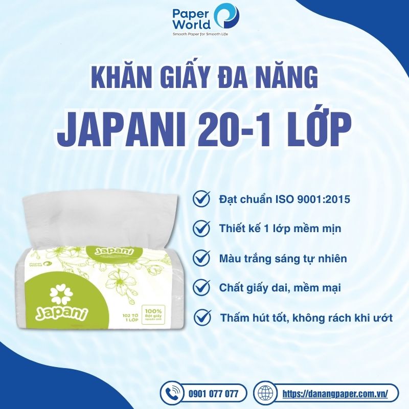 Đặc điểm của khăn giấy đa năng Japani 20-1 lớp
