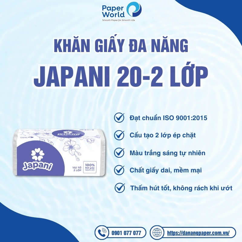 Đặc điểm của khăn giấy đa năng Japani 20-2 lớp