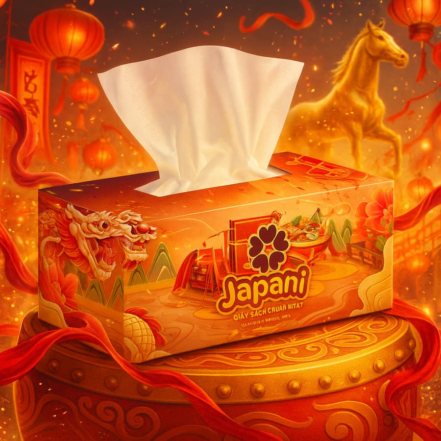 Thiết kế demo miễn phí thông điệp trên hộp khăn giấy