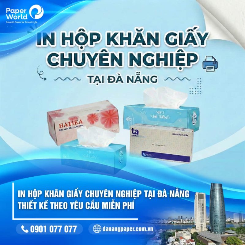 In hộp khăn giấy thương hiệu tại Đà Nẵng