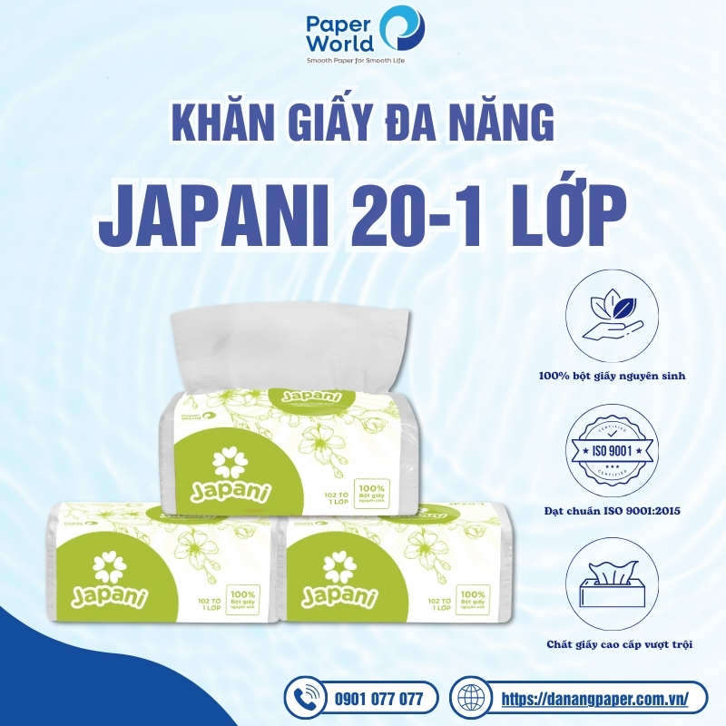 Khăn giấy đa năng Japani 20-1 lớp Khăn giấy đa năng Japani 20-1 lớp