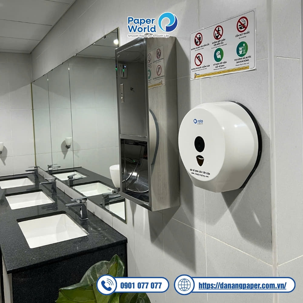 Giấy cuộn lớn giúp nâng tầm không gian nhà vệ sinh