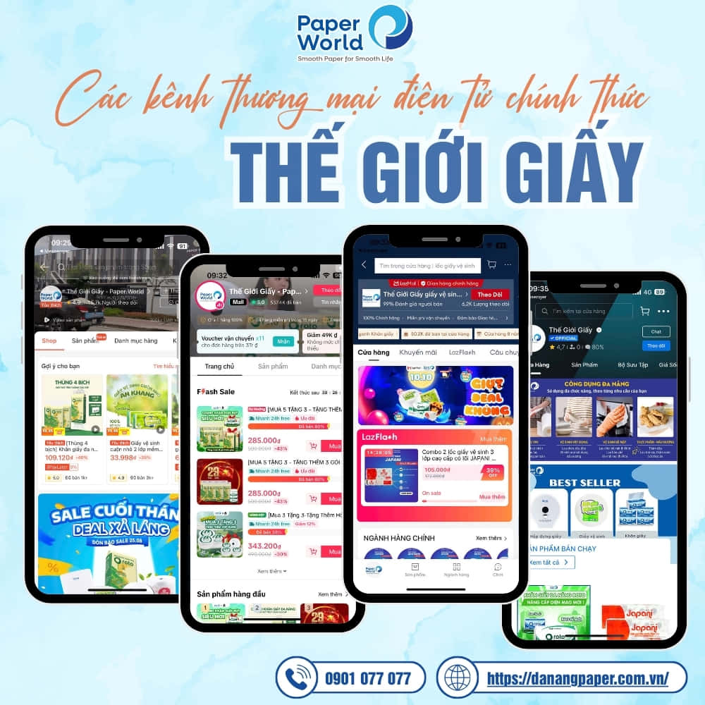 Các kênh thương mại điện tử của Thế Giới Giấy