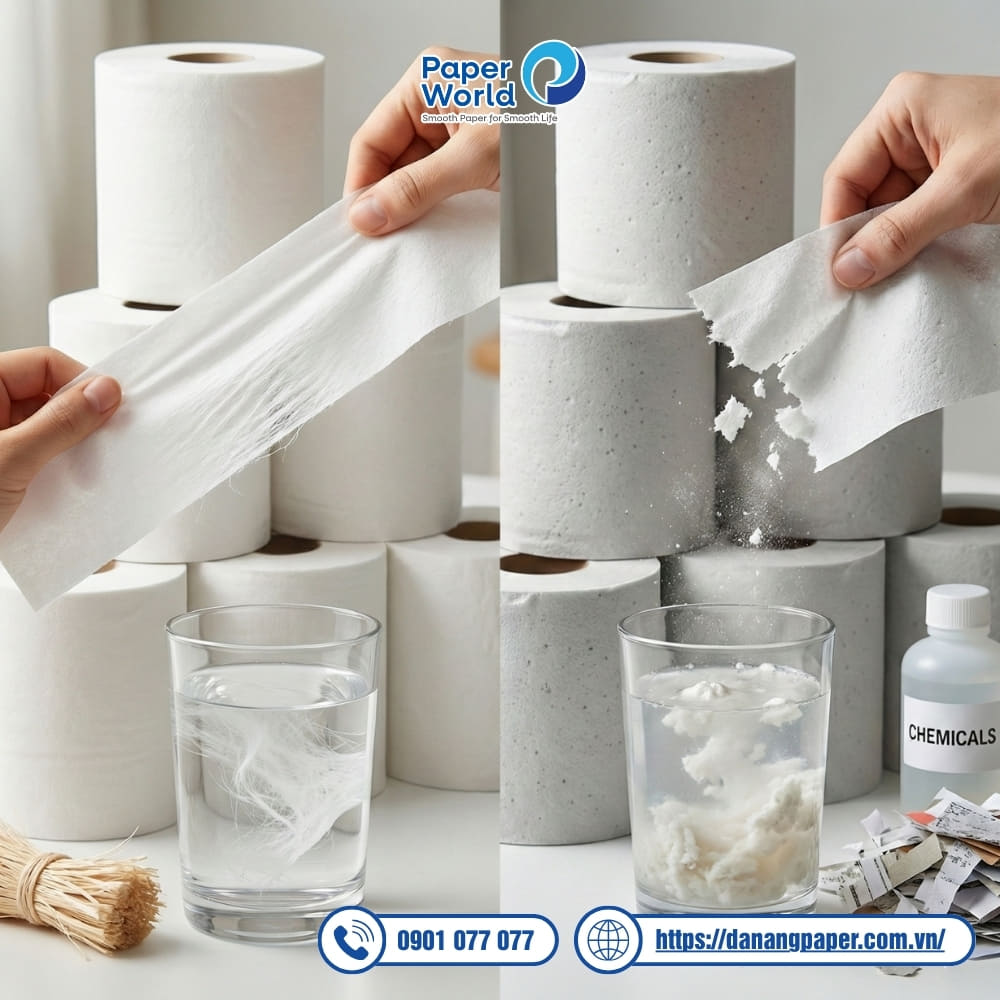 Giấy vệ sinh nguyên sinh khác gì giấy vệ sinh tái chế