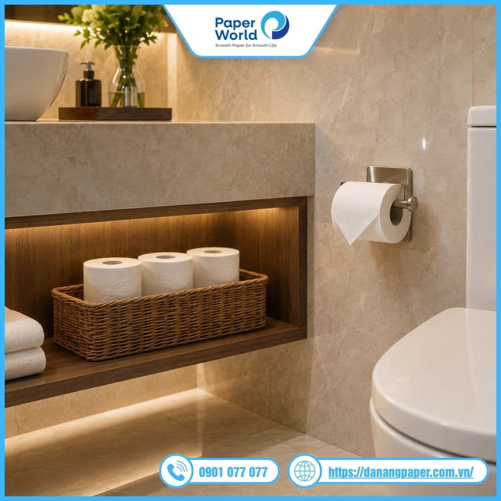 Cách đặt giấy vệ sinh dự phòng