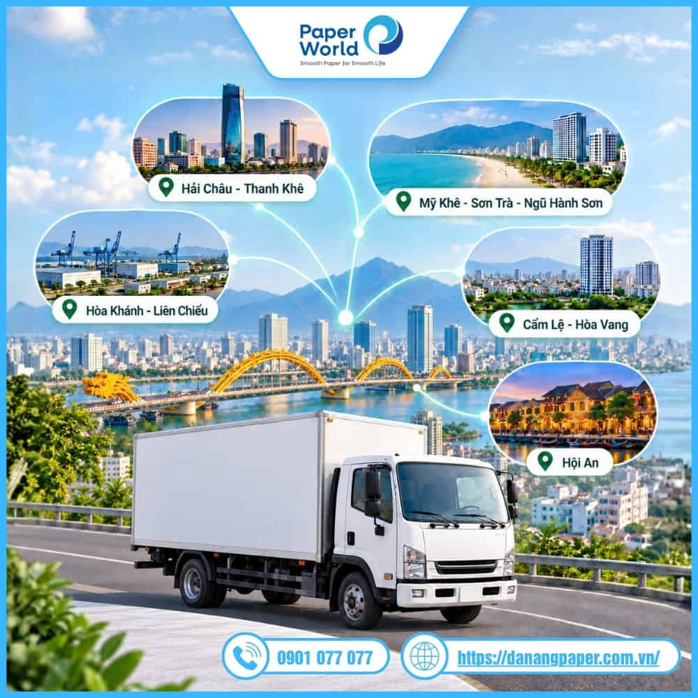 Phạm vi giao hàng giấy vệ sinh cuộn lớn Đà Nẵng